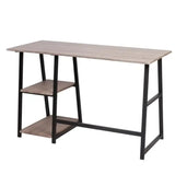 BukkitBow bureau met 2 opbergruimtes, spaanplaat tafelblad en metalen frame, 120x50cm werkstation in moderne kantoorstijl