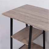 BukkitBow bureau met 2 opbergplanken, spaanplaat tafelblad en metalen frame, 120x50cm, ideale werkstation voor thuis of kantoor.