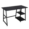 BukkitBow bureau met 2 opbergplanken, spaanplaat tafelblad en metalen frame, 120x50cm werkstation voor thuis of kantoor
