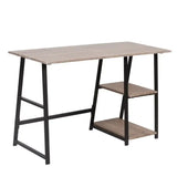 BukkitBow bureau met 2 opbergruimtes, spaanplaat tafelblad en metalen frame, werkstation van 120x50cm op de afbeelding