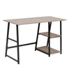 BukkitBow bureau met 2 opbergruimtes, spaanplaat tafelblad en metalen frame, werkstation van 120x50cm op de afbeelding