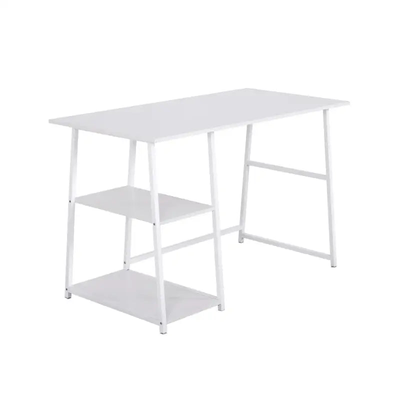 BukkitBow bureau met 2 opbergplanken, spaanplaat tafelblad en metalen frame, afmetingen 120x60cm, werkstation en opbergruimte