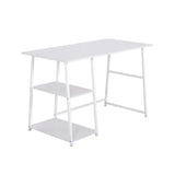 BukkitBow bureau met 2 opbergplanken, spaanplaat tafelblad en metalen frame, afmetingen 120x60cm, werkstation en opbergruimte