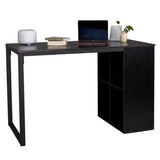 BukkitBow bureau met vakkenkast, spaanplaat tafelblad en metalen frame, 120x60cm, werkstation voor thuis of kantoor