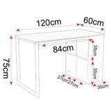 BukkitBow bureau met vakkenkast, spaanplaat tafelblad en metalen frame, 120x60cm werkstation voor thuis of kantoor