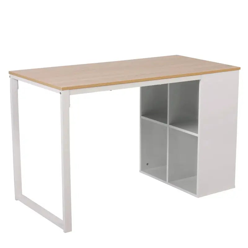BukkitBow bureau met vakkenkast, spaanplaat tafelblad en metalen frame, afmeting 120x60cm, werkstation voor thuis of kantoor