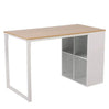 BukkitBow bureau met vakkenkast, spaanplaat tafelblad en metalen frame, afmeting 120x60cm, werkstation voor thuis of kantoor