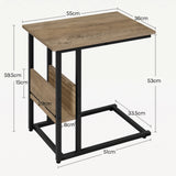 BukkitBow C-vormige industriële bijzettafel met zijvak van metaal, elegant en functioneel design.