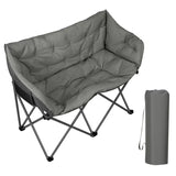 BukkitBow campingstoel voor 2 personen met gevoerde zitting en oxford stof, draagbare opberghoes, 300kg capaciteit.