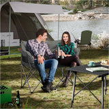 BukkitBow campingstoel voor 2 personen met gevoerde zitting, oxford stof, draagbare hoes en 300kg capaciteit.
