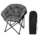 BukkitBow campingstoel met gevoerd linnen en Oxford stof, draagbare opberghoes, draagkracht tot 150kg, comfortabele outdoor zitplaats