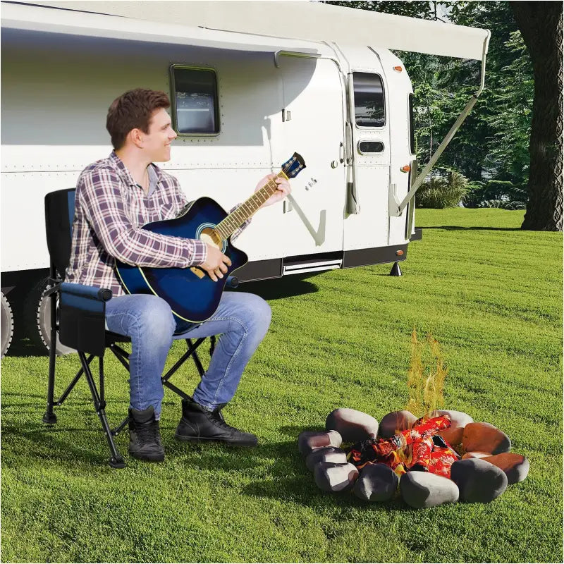 BukkitBow campingstoel en visstoel met bekerhouder, Oxford stof, draagbare opberghoes en lichte constructie.