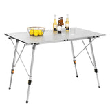 BukkitBow campingtafel van aluminium, verstelbare hoogte, lichtgewicht, inclusief draagtas, 120x68,5x59/78,5 cm, 15kg draagvermogen.