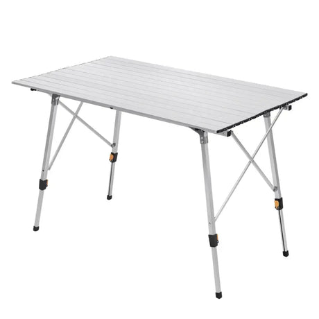 BukkitBow campingtafel van aluminium, verstelbare hoogte, lichtgewicht, inclusief draagtas, 120x68,5x59/78,5 cm, tot 15kg.