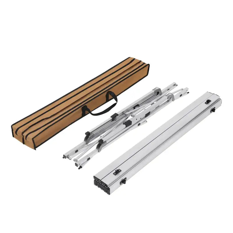 BukkitBow campingtafel van aluminium, verstelbare hoogte, lichtgewicht, inclusief draagtas, 120x68,5x59/78,5 cm, 15kg draagvermogen