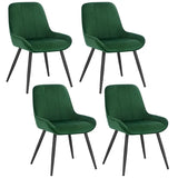 BukkitBow eetkamerstoel met faux leer of fluweel, lage armleuning en metalen poten, zithoogte 47 cm, comfortabele design