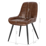 BukkitBow eetkamerstoel met comfortabele faux leer of fluweel bekleding, lage armleuningen en metalen poten, zithoogte 47 cm.