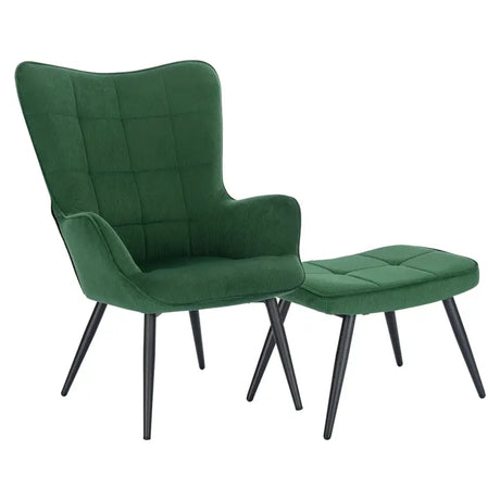 BukkitBow comfortabele fauteuil met bijpassende kruk, stevige en duurzame constructie, moderne stijl en afmetingen voor zithoek.