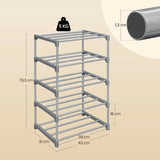 BukkitBow metalen schoenenrek, compact en stapelbaar met open systeem voor nette schoenenopslag.
