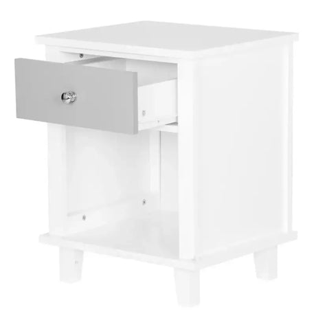 BukkitBow compacte waterbestendige nachtkastje met lade en open compartiment, 40x34x50cm, geschikt voor slaapkamer.