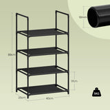 BukkitBow Compact schoenenrek met metalen buizen, stapelbaar en flexibel, voor nette opbergruimte voor schoenen.