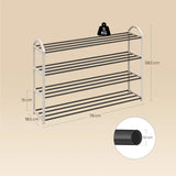 BukkitBow schoenenrek van staal met handgrepen en 4/5 niveaus, compact design voor schoenenorganisatie in de hal