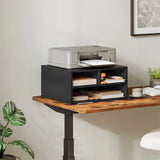 BukkitBow compacte printerstandaard met modern design, drie opbergvakken voor printpapier en accessoires, geschikt voor thuiskantoor.