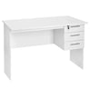 BukkitBow computerbureau met afsluitbare ladeblok, afmetingen 60x120x75 cm, zwart houten bureau voor kantoor of thuiswerk.