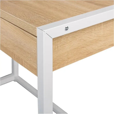BukkitBow computertafel bureau met metalen frame en twee lades, afmetingen 100x50x76cm, moderne kantoormeubel