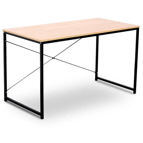 BukkitBow computertafel of bureau met spaanplaat en metalen frame, 120x60x70cm, geschikt voor thuis of kantoor.
