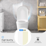 Toiletbril van kunststof in D-vorm van BukkitBow met soft-close en quick-release voor gemakkelijke reiniging.