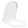 BukkitBow D-vorm kunststof toiletbril met soft-close en quick-release functie, geschikt voor comfortabele en hygiënische toiletoplossing