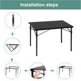 BukkitBow draagbare campingtafel met opvouwbaar ontwerp, 60kg draagvermogen, lichtgewicht van 5,2kg, inclusief draagtas.