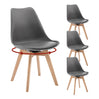 Set van 4 draaibare eetkamerstoelen van massief hout van BukkitBow, modern design en comfortabele zitting.