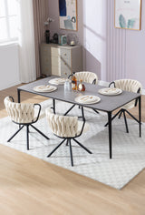 Set van 2 BukkitBow draaibare velvet eetkamerstoelen met armleuningen, elegante en comfortabele houten poten en luxe afwerking.