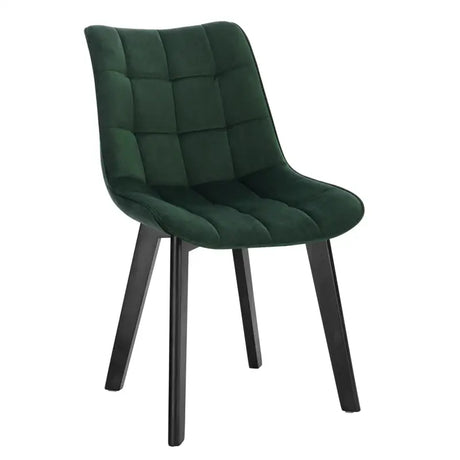 BukkitBow eetkamerstoel met fluwelen bekleding, massief houten poten en comfortabele zithoogte van 46,5 cm.