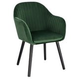 BukkitBow eetkamerstoel met fluwelen bekleding, massief houten poten en ergonomisch ontwerp, zithoogte 44 cm.