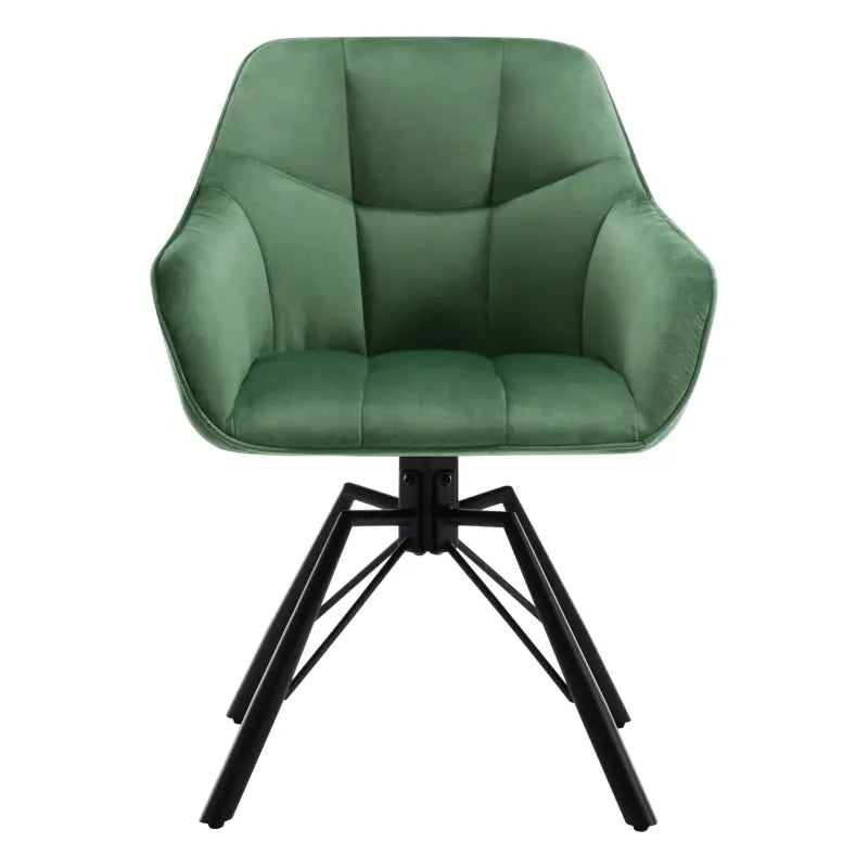 BukkitBow eetkamerstoel met dik gevoerde leren en fluwelen bekleding, draaibaar 360 graden, zithoogte 48 cm.