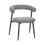 BukkitBow eetkamerstoel met chenille stof en metalen onderstel, open ontwerp, geschikt als make-up stoel, modern en comfortabel