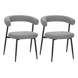BukkitBow eetkamerstoel met chenille stof en metalen onderstel, open design, geschikt als make-up stoel en keukenstoel