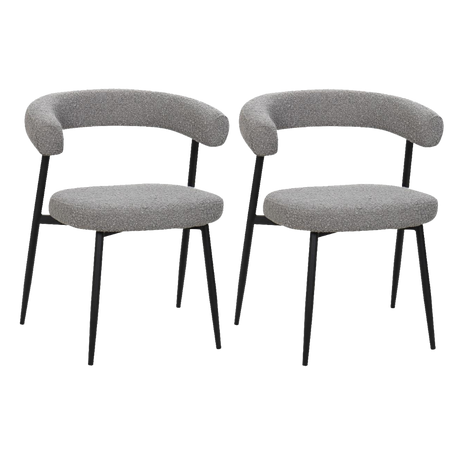 BukkitBow eetkamerstoel met chenille stof en metalen onderstel, open design, geschikt als make-up stoel en keukenstoel