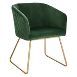 BukkitBow eetkamerstoel met fluweelzitting, stalen frame, comfortabele vulling en vloerbeschermers, hoogte 47,5 cm.