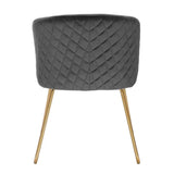 BukkitBow eetkamerstoel met fluweelzitting, hoogwaardig staal, comfortabele vulling en vloerbeschermers, 47,5 cm hoog.
