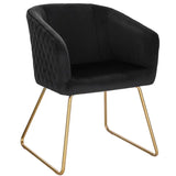 BukkitBow eetkamerstoel met fluweelzitting, stalen frame, comfortabele vulling en vloerbeschermers, 47,5 cm hoog.
