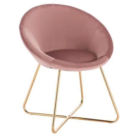BukkitBow eetkamerstoel met fluwelen bekleding, metalen poten en ergonomische vorm, zithoogte 44 cm, comfortabele eetkamerstoel