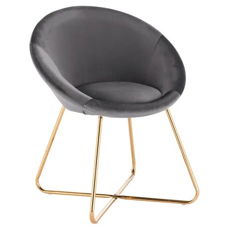 BukkitBow eetkamerstoel met fluwelen bekleding, metalen poten en ergonomische vorm, zithoogte 44 cm, stijlvolle keukenstoel