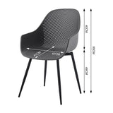 Set van 2 BukkitBow eetkamerstoelen met holle rug, metalen poten en moderne uitstraling voor in de keuken of eetkamer