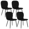 Set van 4 BukkitBow eetkamerstoelen met fluwelen zitting en metalen poten, ergonomische keukenstoelen voor in de eetkamer