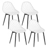 Set van 4 BukkitBow eetkamerstoelen met holle rugleuning, Scandinavisch design, metalen poten, geschikt voor de keuken en eetkamer.