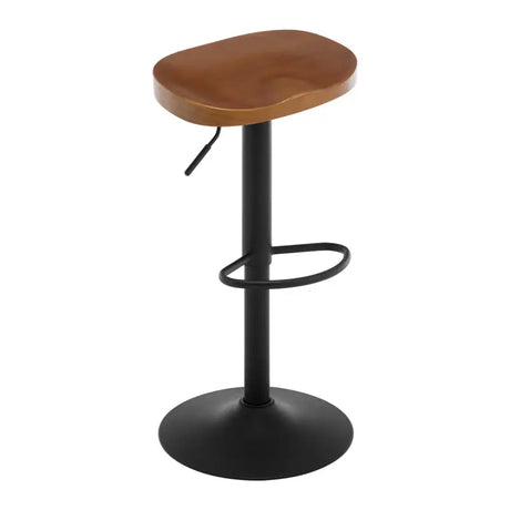 BukkitBow ergonomische barkruk van massief hout en metaal, verstelbare hoogte, draagvermogen 150 kg, geschikt voor bar of keuken.
